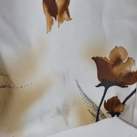 VINTAGE 70s maxi dress ruffle‎ sleeveless brown floral L - Picture 5 of 12